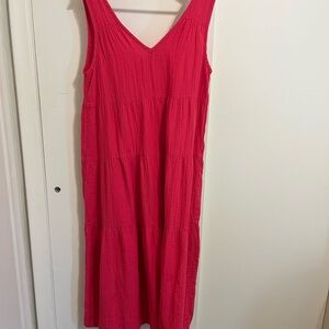 Quince Pink Sleeveless V-Neck Maxi Sundress